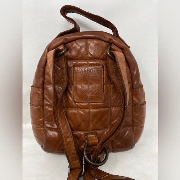 Brown Quilted Leather Backpack - Picture 2 of 5